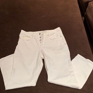 High rise straight leg white jeans